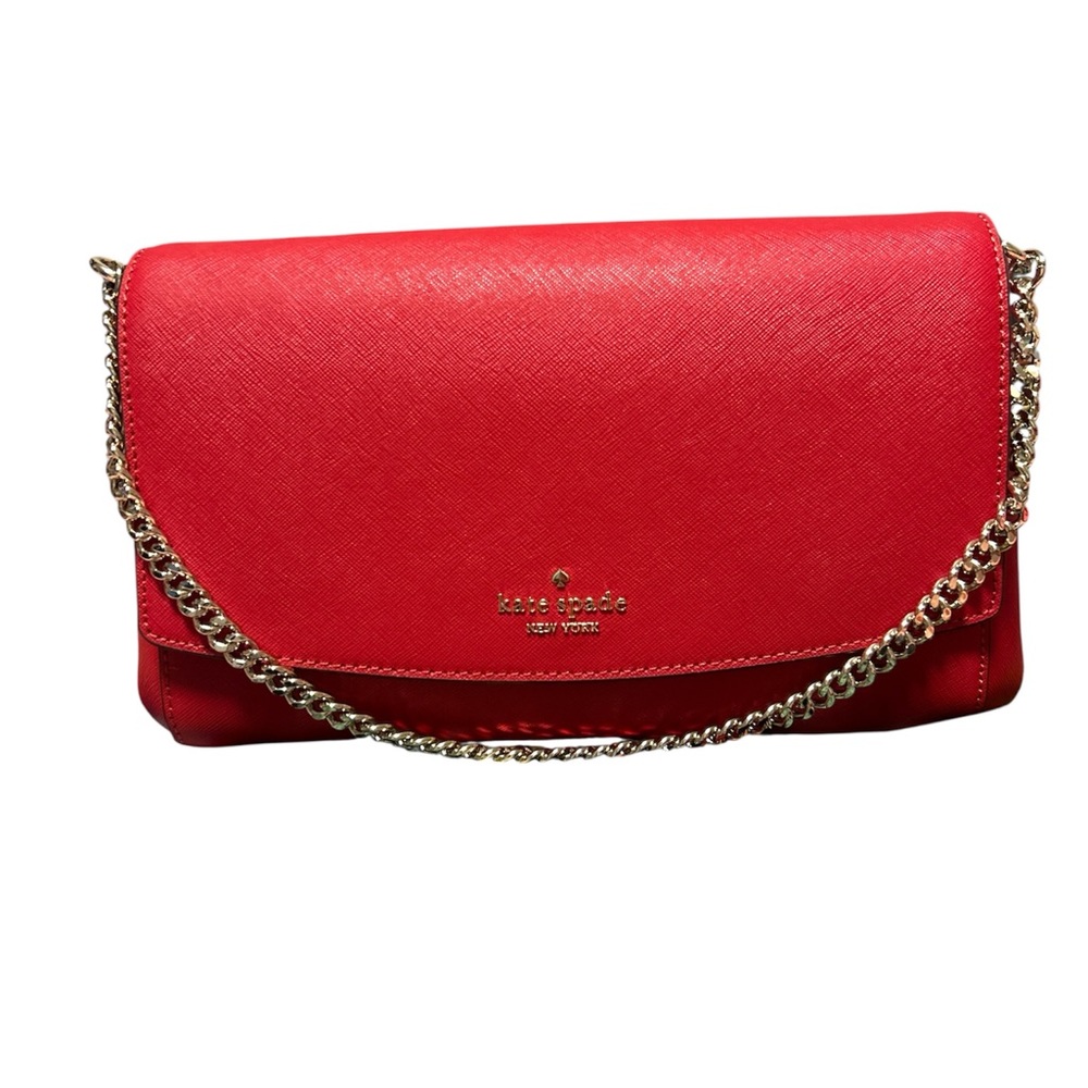 Kate Spade Scarlet Clutch with Gold Chain